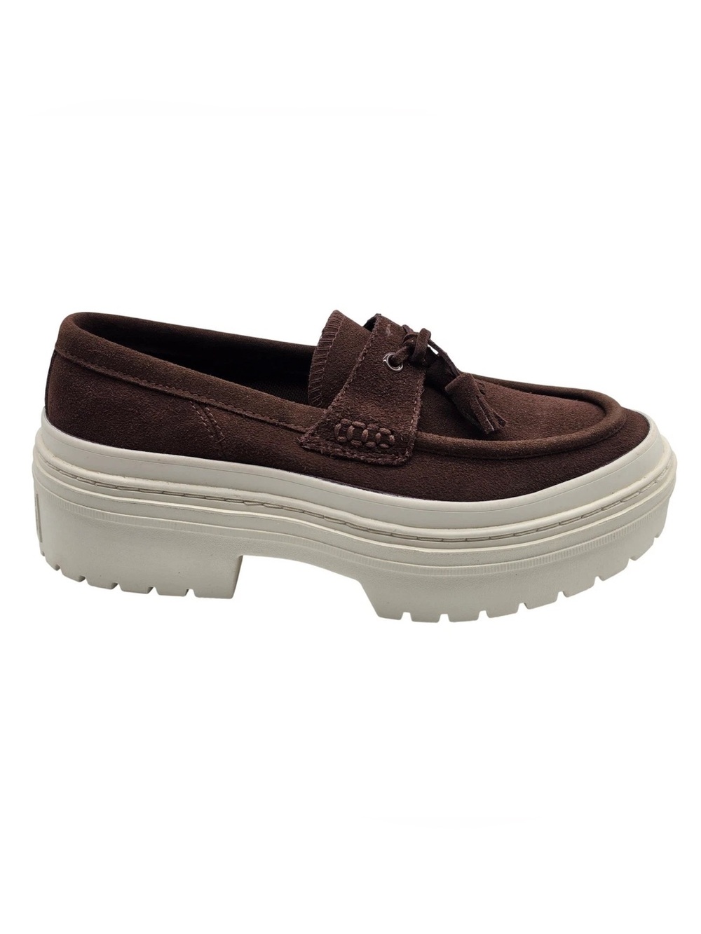 Converse Brown Lugged Heel Loafer Suede Tassel, size 6